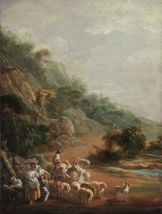 Scene with Villagers by Luis Paret y Alcazar