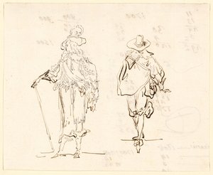 Two Figures, One Dressed in French Louis XIII Style and the Other in Spanish Seventeenth Century Style by Luis Paret y Alcazar