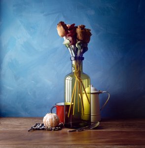 Dried Flowers and Orange by Luiz Laercio