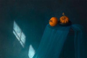 Autumn Pumpkins Window Light