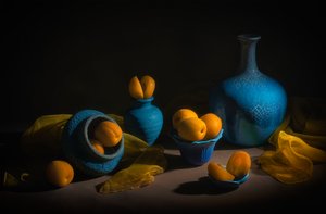 Blue and Golden Still Life