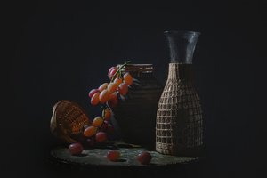 Dark Grapes Still Life