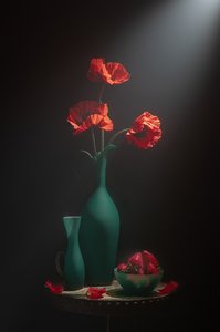 Elegant Poppy Still Life by Lydia Jacobs