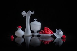 Frosted Glass Red Berries by Lydia Jacobs