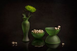 Green Bloom and Glass
