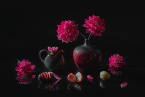 Moody Dahlias and Plums