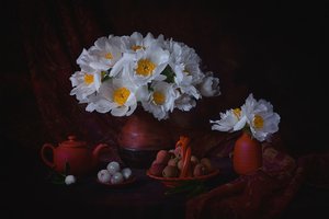 Moody Peonies and Lychees by Lydia Jacobs