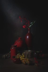 Moody Red Still Life
