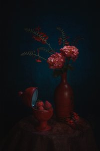 Moody Red Still Life