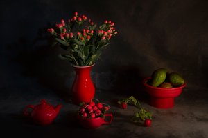 Moody Red Still Life