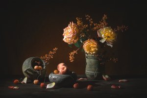 Moody Roses and Fruit