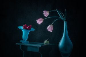 Pink Tulips and Strawberries