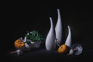 White Vases Autumn Harvest