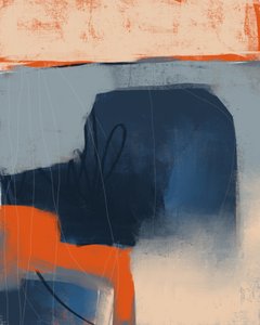 Orange Blue Abstraction by MANSI SAXENA