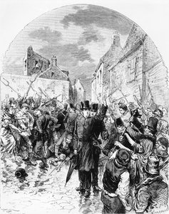 Riots in Ireland - A Catholic Priest Arrested by the Police in Mullingar is Saved by the People, from Le Monde Illustré, June 25 1881