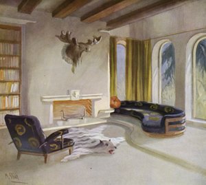 1930s Interiors: Smoking Room in a Country House by M. Stier