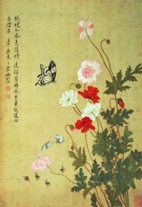 Poppies, Butterflies and Bees by Ma Yuanyu