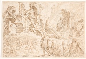 Achan and His Family Being Stoned by Maarten van Heemskerck