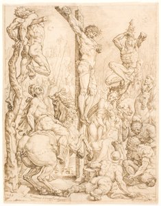 Christ on the Cross, between the Thieves by Maarten van Heemskerck