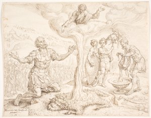 Gideon Kneeling in Prayer (The Story of the Dew and the Fleece of Wool) by Maarten van Heemskerck