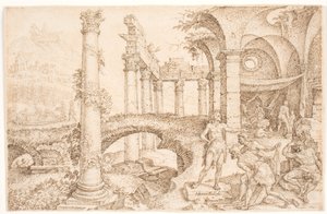 Ham Mocking Noah by Maarten van Heemskerck