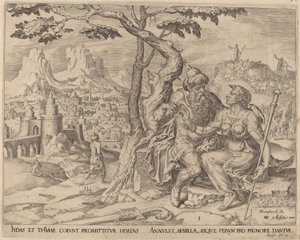 Judah giving Tamar the pledge, c.1566 by Maarten van Heemskerck