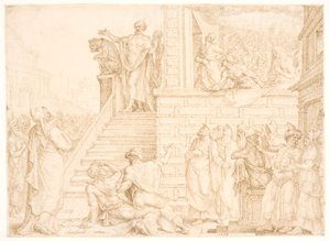 Peter Preaching in Jerusalem by Maarten van Heemskerck