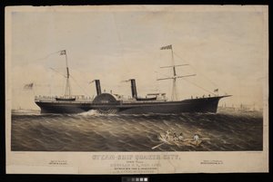 Steam Ship Quaker City... Regular U.S. Mail Line between New York & Charleston W H West, Commander by Macoy & Herwig