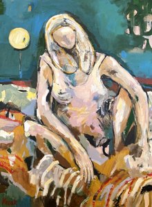 Relaxed Blonde Figure by Magdalena  Krzak