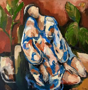 Serene Figure Indoors