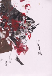 Abstract Red Paint Splash by Maira Ribena
