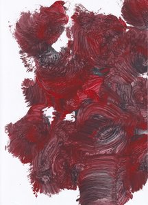 Deep Red Textured Abstract