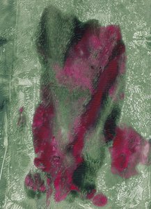 Vibrant Magenta Green Abstract