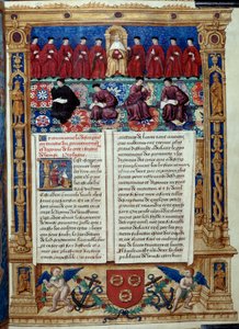 The Council of Ten The Doge is in the Center. Page Taken from a Description or Deals with the Government and Regime of the City and Seigneury of Venice Realized by Admiral Louis Malet de Graville, Illuminated by the Master of Philip de Geldre (16th Century