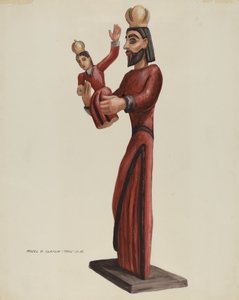 Carved and Painted Santo-San Jose, c. 1937 by Majel G. Claflin