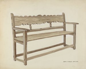 Church Bench - Wooden by Majel G. Claflin