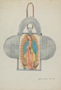 Hand Drawn Guadalupe in Tin Form by Majel G. Claflin