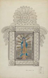 Tin Nicho Containing Guadalupe Bulto by Majel G. Claflin