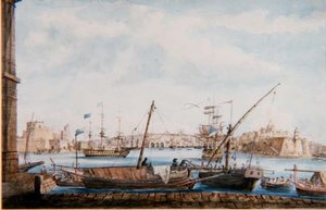 View of the Harbour of the Gallies from Valetta Side, c.1800 by Major James of Tolcross Weir