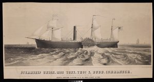 Steamship Union. 1500 Tons, Thos S. Budd, Commander. Built for Spofford Tileston & Co 1851 by Major and Knapp Sarony