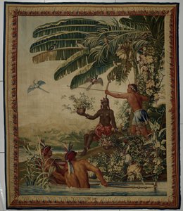 The Fishermen, Tapestry from The Old Indies Series by Manufacture Royale des Gobelins