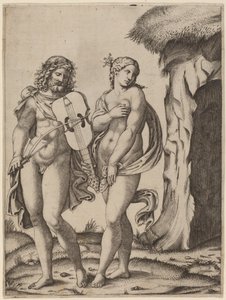 Orpheus and Eurydice by Marcantonio Raimondi