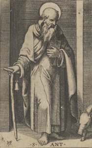 Saint Anthony, a Staff in His Right Hand, from the Series 