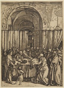 The High Priest Rejecting Joachim, Plate 1 from the Life of the Virgin by Marcantonio Raimondi