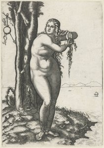 Venus Standing on the Shore and Wringing Water from Her Hair