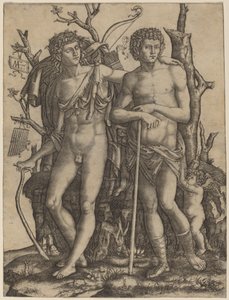 Apollo and Hyacinthus by Marcantonio Raimondi after Francesco Francia