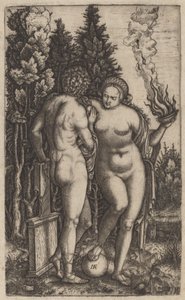 Man and Woman with a Ball by Marcantonio Raimondi possibly after Francesco Francia