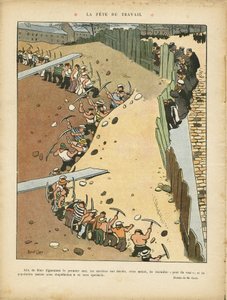 Illustration by Marcel Capy (1865-1941) in Le Rire, 27/04/12 - Labour Day - Architecture Urban Planning, Work, May 1 - Terrassiers by Marcel Amable O.L. Capy