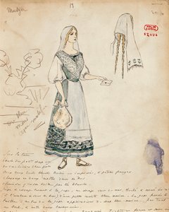 Sketch of Costume for Michaela for Carmen by Georges Bizet by Marcel Multzer