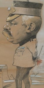 Caricature of unidentified Lieutenant Colonel of the Royal Marines Light Infantry, 1893 by Marcel Pic